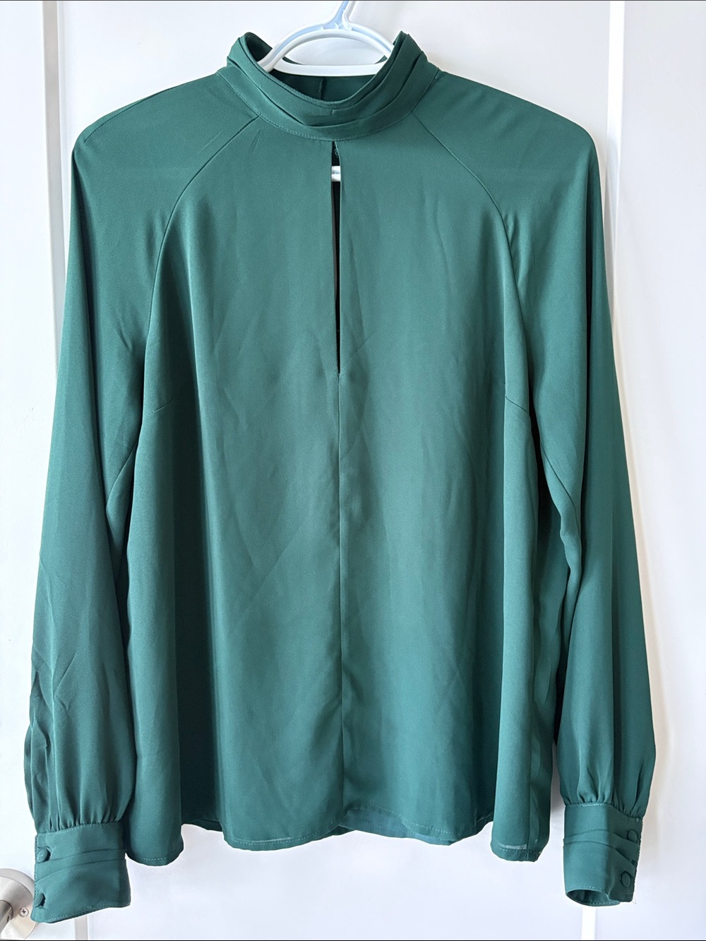4/$20 Women's Emerald Green Mock Neck Blouse